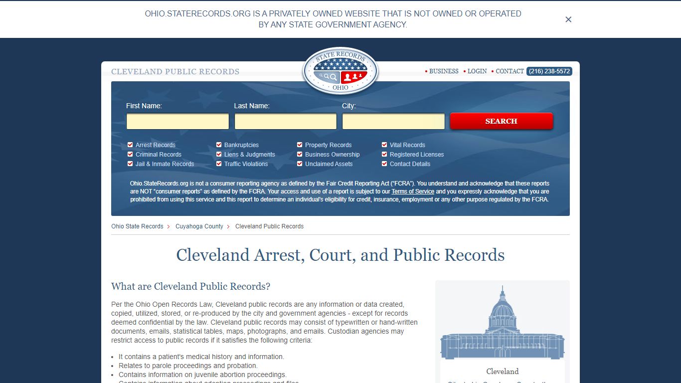 Cleveland Arrest and Public Records | Ohio.StateRecords.org