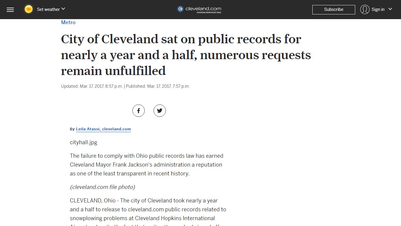 City of Cleveland sat on public records for nearly a year ...